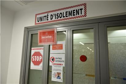 Isolierzone im Centre Hospitalier Emile Mayrisch in Esch.
