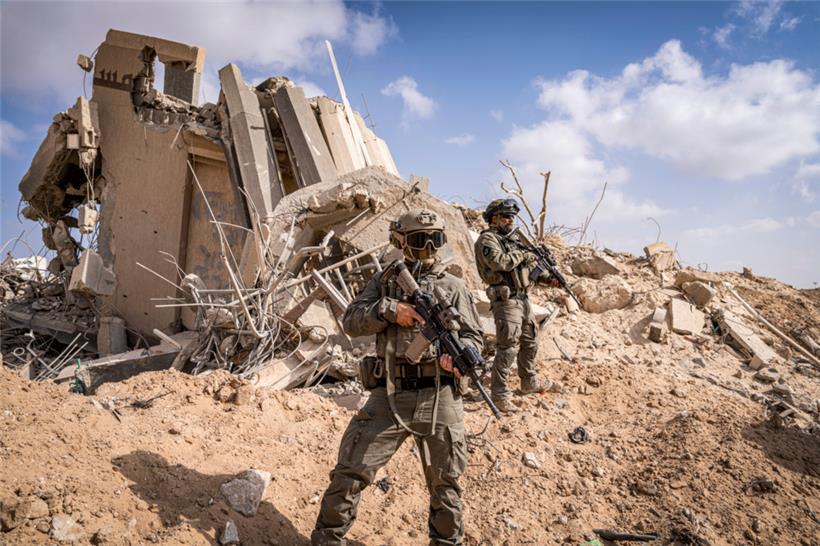 Israelische Soldaten in der Stadt Rafah im Süden des Gazastreifens
