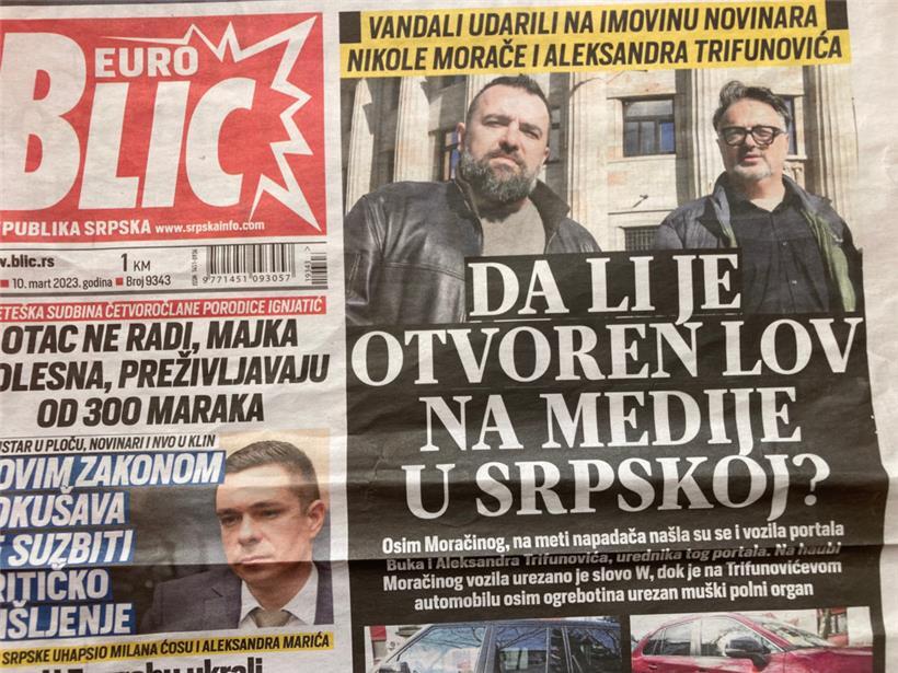 „Ist die Jagd auf die Medien eröffnet?“ (Schlagzeile der bosnischen Zeitung „Euro Blic“ in Banja Luka)
