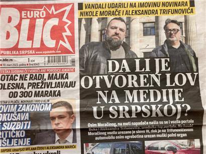 „Ist die Jagd auf die Medien eröffnet?“ (Schlagzeile der bosnischen Zeitung „Euro Blic“ in Banja Luka)
