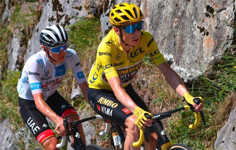 Ist dies das entscheidende Duell bei der Tour de France? Tadej Pogacar gegen Jonas Vingegaard (rechts).
