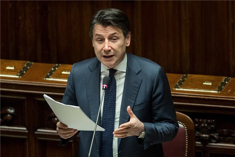 Italiens Regierungschef Giuseppe Conte suchte gestern im Parlament Unterstützung für seine Regierung
