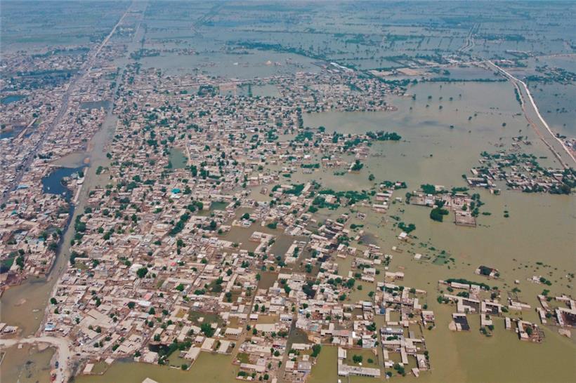 Jaffarabad in der Region Belutschistan: Insgesamt sind mehr als 8.000 Quadratkilometer Agrarland und Ernte zerstört worden
