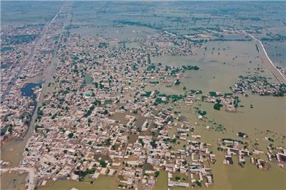 Jaffarabad in der Region Belutschistan: Insgesamt sind mehr als 8.000 Quadratkilometer Agrarland und Ernte zerstört worden
