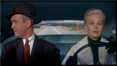 James Stewart und Kim Novak in ikonischer Szene aus dem Thriller „Vertigo“ von Alfred Hitchcock