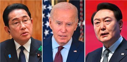 Japans Premier Fumio Kishida, US-Präsident Joe Biden und Südkoreas Staatschef Yoon Suk-yeol wollen enger kooperieren

