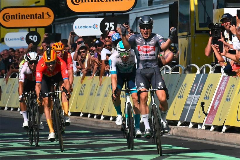 Jasper Philipsen feierte am Dienstag seinen dritten Etappensieg bei der diesjährigen Tour 
