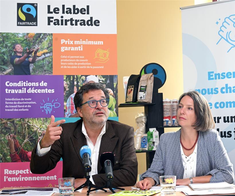 Jean-Louis Zeien und Geneviève Krol bei der Bilanzpressekonferenz in Roodt-Syr
