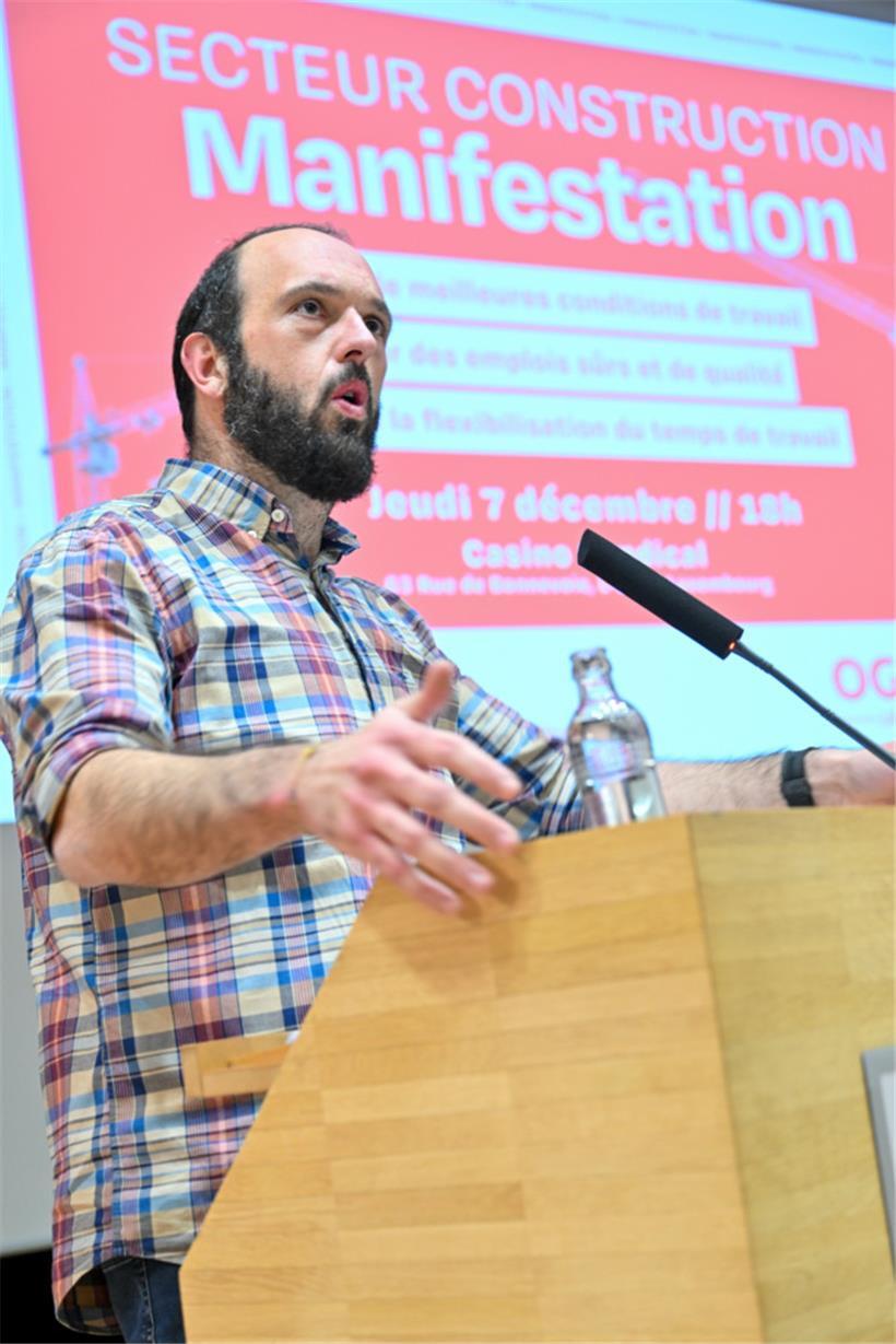 Jean-Luc De Matteis, Zentralsekretär des OGBL-Syndikats Bau, Bauhandwerk und Metallkonstruktionen
