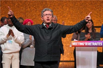 Jean-Luc Mélenchon, fondateur de La France Insoumise, jeudi à Montpellier
