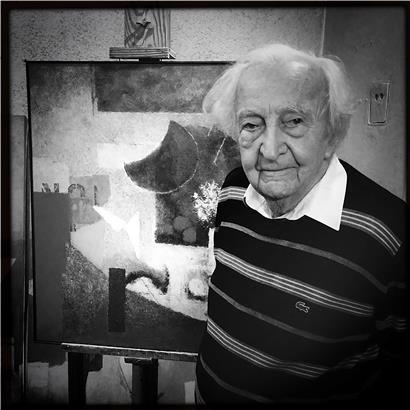 Jean-Pierre „Jim“ Junius im Alter von 90 Jahren in seinem Atelier
