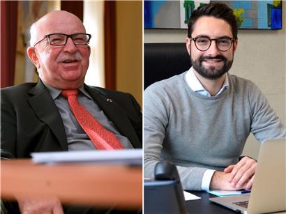 Jean-Pierre Klein (links) ist mit 76 Jahren der älteste Bürgermeister Luxemburgs. Eric Thill ist mit 26 Jahren der jüngste Gemeindechef.
