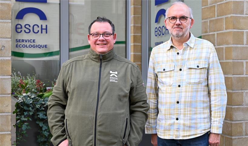 Jeannot Behm (l.) von der Gemeinde Esch und Jacques Mersch von BioMonitor
