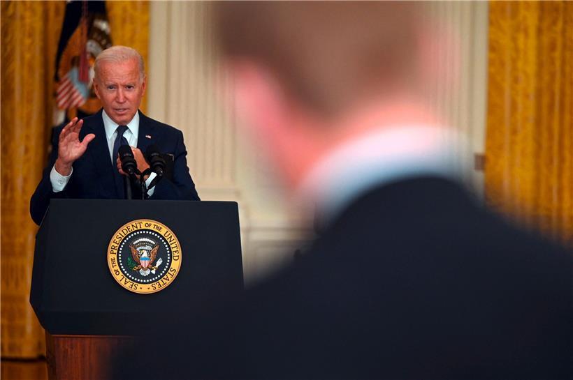 Joe Biden bei seiner Ansprache nach dem Attentat mit 13 getöteten US-Soldaten 
