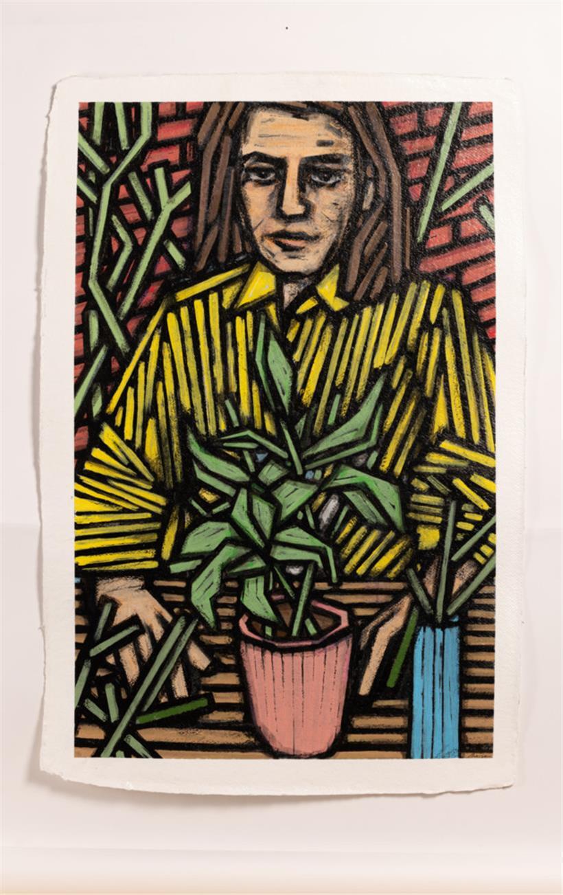 Joël Rollinger: "sans titre 2", techniques mixtes, 105 x 80 cm
