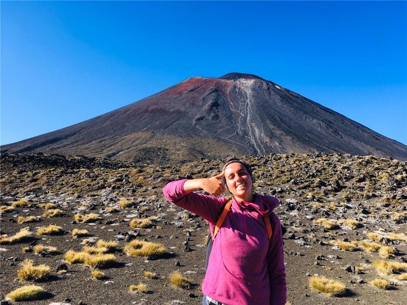 Julie Faha im Tongariro National Park in Neuseeland
