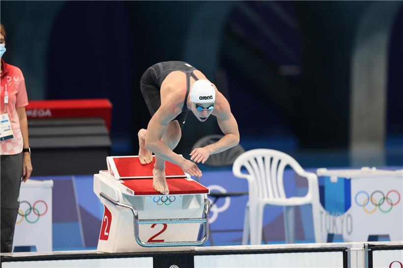 Julie Meynen schlug über die 50 m Freistil in 25,36 Sekunden an 
