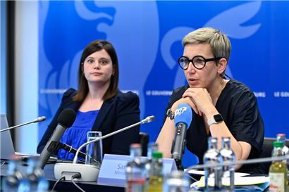 Justizministerin Sam Tanson bei der Vorstellung des Gesetzesprojekts der Regierung
