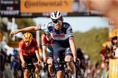 Kasper Asgreen war am Freitag der stärkste Fahrer der Ausreißergruppe
