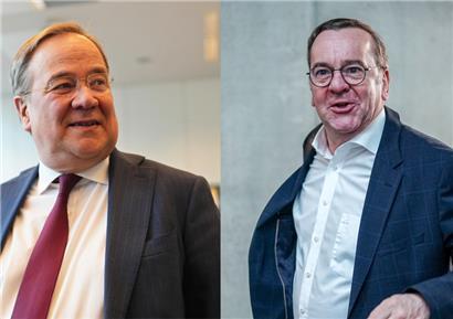Keine Brüder im Geiste, aber im Aussehen: Ex-CDU-Chef Laschet und Verteidigungsminister Pistorius – Zuordnung im Bild nicht möglich.
