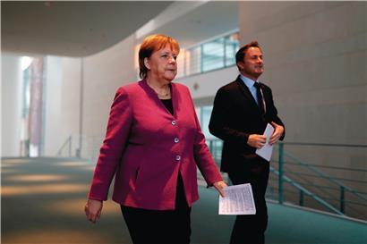 Keine Synchronschwimmer in der Corona-Krise: Angela Merkel und Xavier Bettel im Februar 2019

