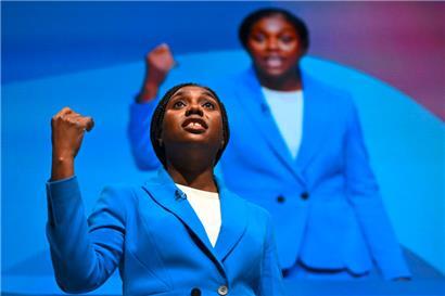 Kemi Badenoch bei einer Rede in Birmingham Anfang Oktober
