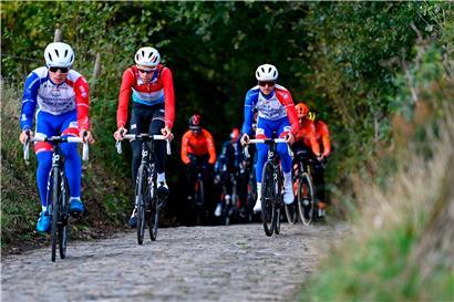 Kevin Geniets (Groupama-FDJ) bei der Streckenbesichtigung zwei Tage vor dem Rennen
