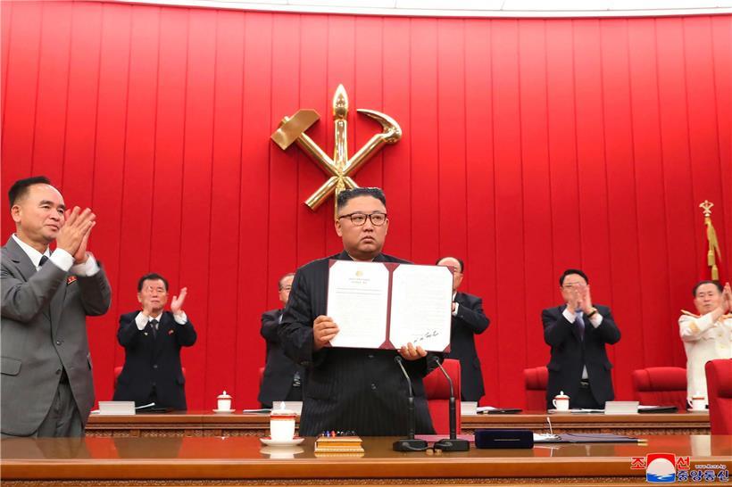 Kim Jong Un beim Parteitreffen in Pjöngjang
