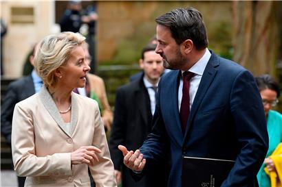 Kommissionschefin Ursula von der Leyen und Premierminister Xavier Bettel
