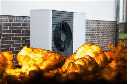 Kommt direkt aus den Tiefen der Hölle: links-grün-versiffte Wärmepumpe
