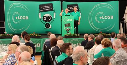 LCGB-Präsident Patrick Dury während seiner Rede am 1. Mai in Remich
