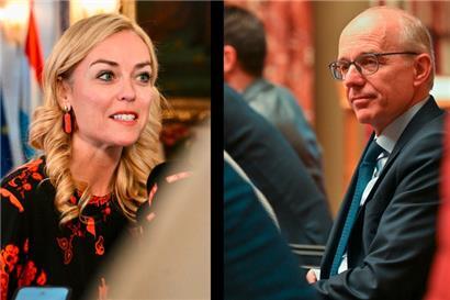 LSAP-Fraktionschefin Taina Bofferding befragte Premierminister Luc Frieden zu den zwei Briefen von OGBL und LCGB
