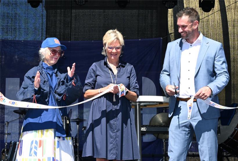 LUGA-Generalkoordinatorin Anne Muller, Landwirtschaftsministerin Martine Hansen und Bürgermeister Bob Steichen
