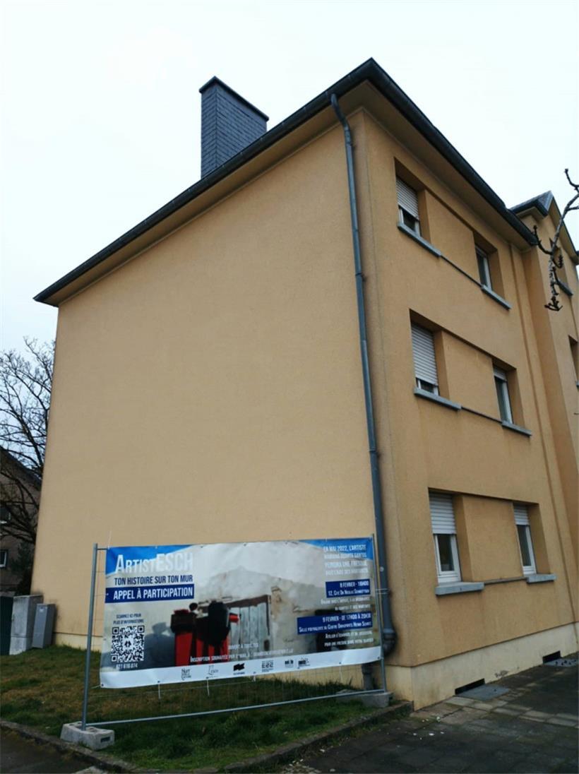 La maison qui accueillera la fresque, dans la rue de Cologne
