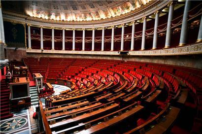 La salle de l’Assemblée nationale au Palais-Bourbon
