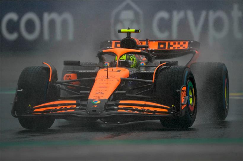 Lando Norris hatte mit dem Regen zu kämpfen und leistete sich mehrere Patzer
