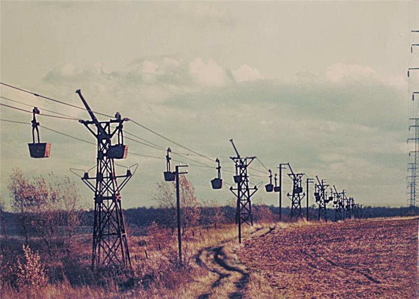 Landschaft mit Seilbahn, eine prägende Erfahrung vieler Minettsdäpp, Schriftsteller und Filmemacher

