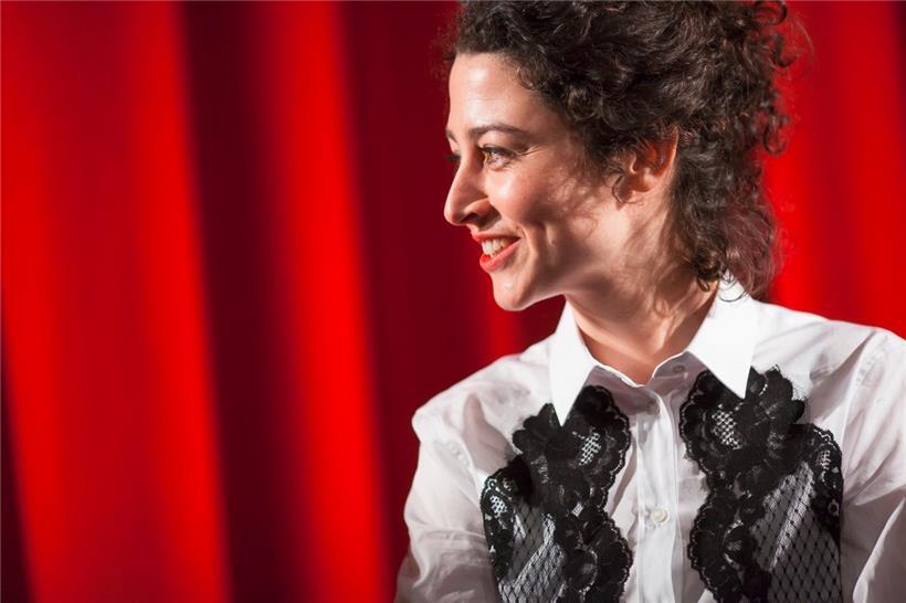 Laura Schroeder auf der Berlinale während der Vorstellung ihres Filmes „Barrage“
