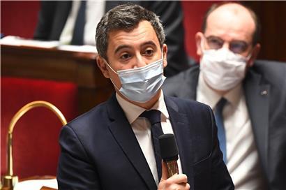 Le ministre français de l’Intérieur, Gérald Darmanin devant l’Assemblée nationale le 26 janvier
