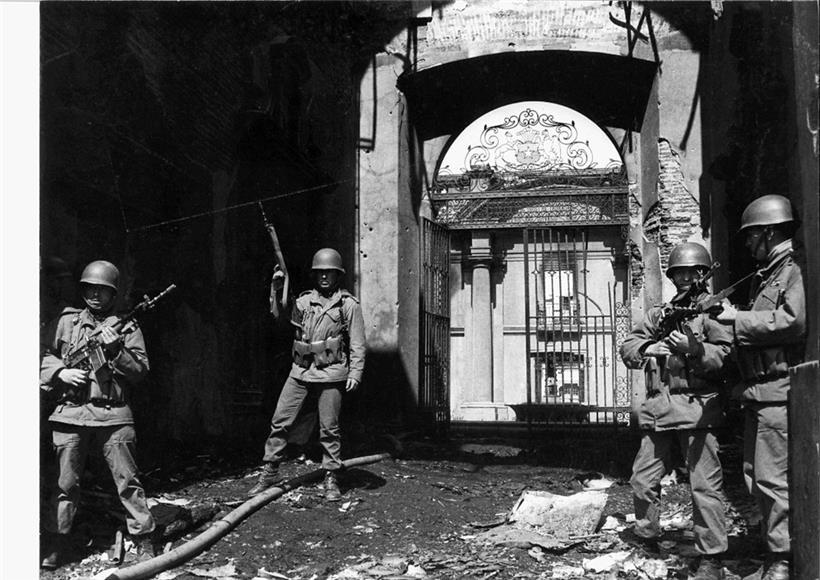 Le palais de La Modena, du président Allende, le 12 septembre 1973, pris en photo par l’étudiant-reporter Jean-Noël Darde
