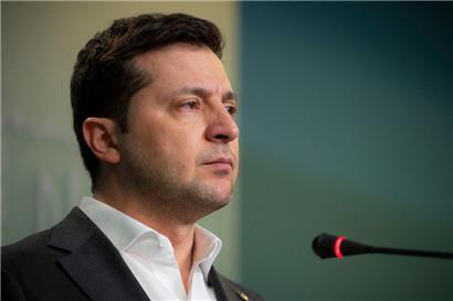 Le président ukrainien Volodymyr Zelensky 
