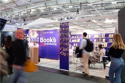 Le stand du Luxembourg en 2022 à la foire du livre de Francfort
