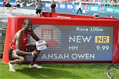 Leichtathlet Owen Ansah lief am Wochenende als erster Deutscher die 100 Meter unter zehn Sekunden
