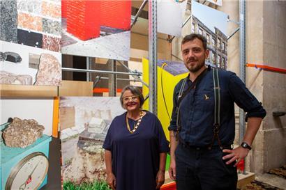 Les deux Daniel(le): la commissaire d’exposition Danielle Igniti et l’artiste Daniel Wagener
