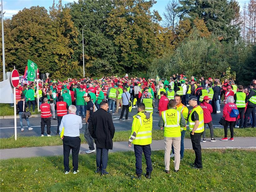 Letztendlich wurden auch die offiziellen Reden am Kreisverkehr gehalten