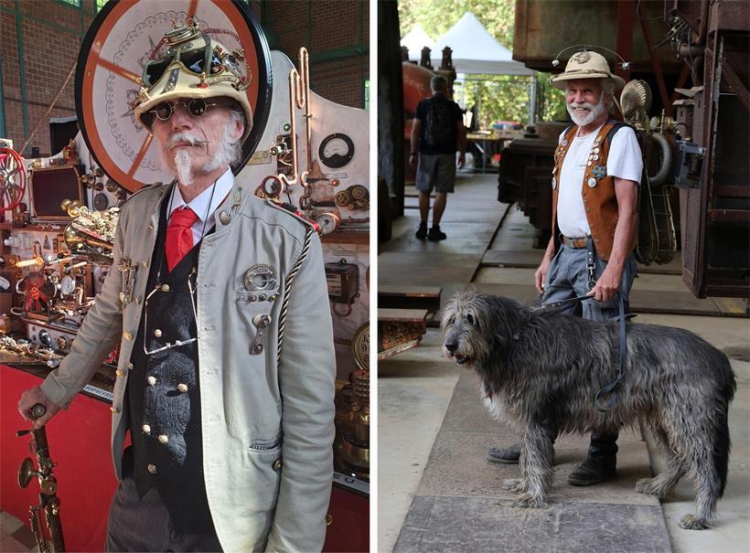 Links Allan J. Wells, Zeitreisender und „scientifique pacifiste“, rechts Erhard von Umtrieb und sein treuer Begleiter Tyrion