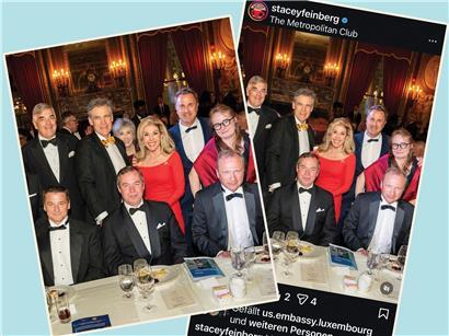 Links Originalbild, rechts retuschiertes Foto der US-Botschaft ohne Ex-Botschafterin Cynthia Stroum