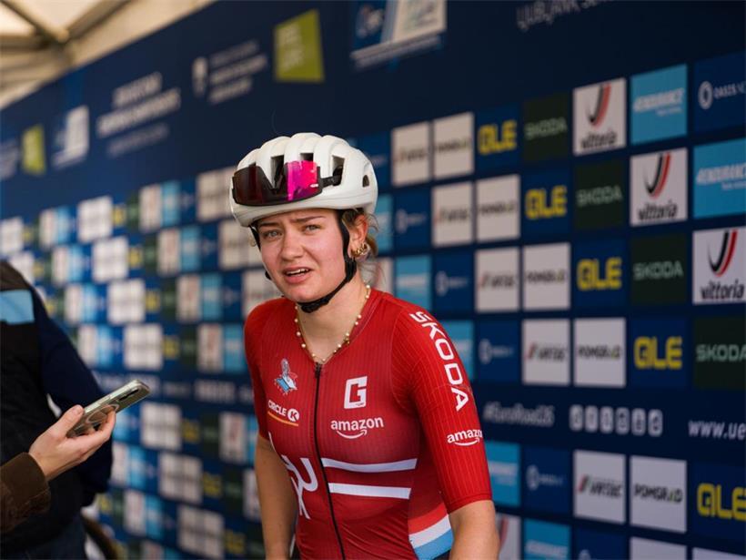 Liv Wenzel holte mit der Nationalmannschaft im Mixed-Zeitfahren bei der EM die Bronzemedaille