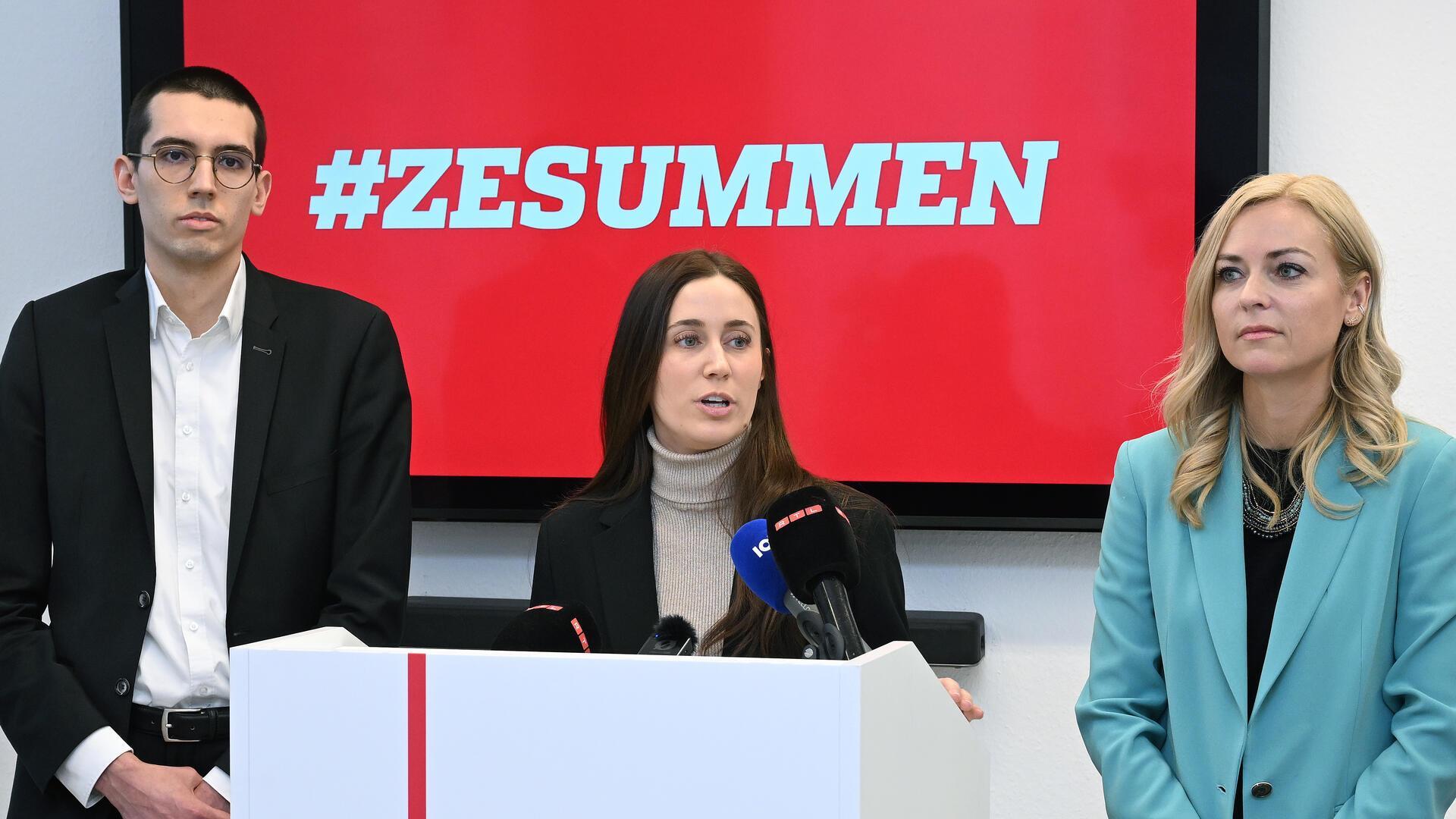 Liz Braz präsentiert auf Pressekonferenz im Februar die LSAP-Fraktion Position zum globalen Migrationspakt