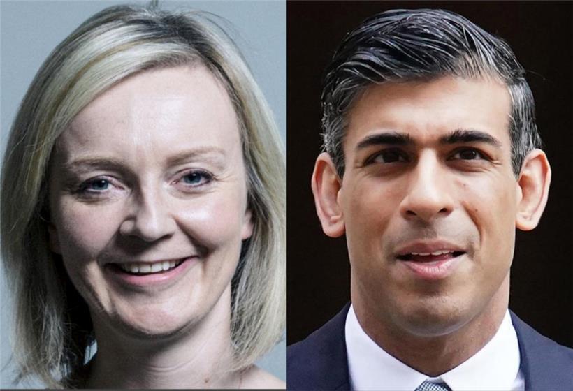 Liz Truss, britische Außenministeri, und Rishi Sunak, ehemaliger britischer Finanzminister.
